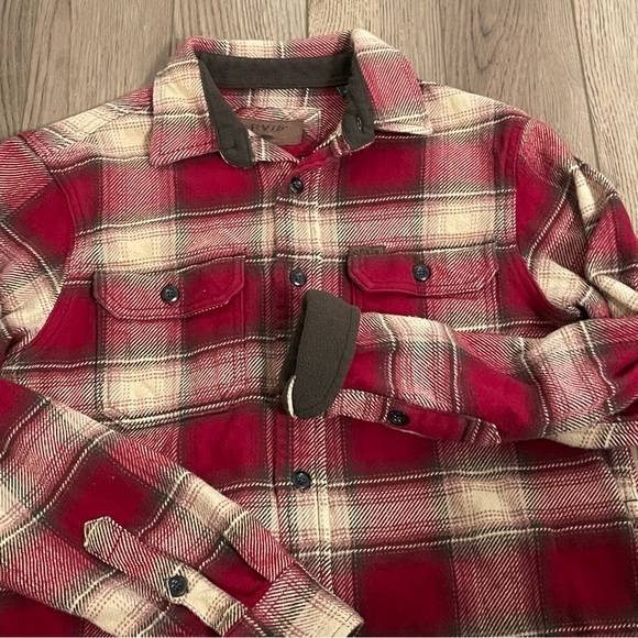 Orvis Flannel Shirt Mens‎ Small Red Plaid Heavy - Picture 1 of 10